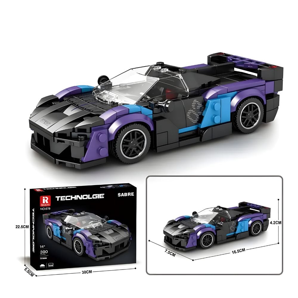 BLOQUES DE CONSTRUCCIÓN AUTO DE CARRERA MODELO SABRE 390 PZS - 2