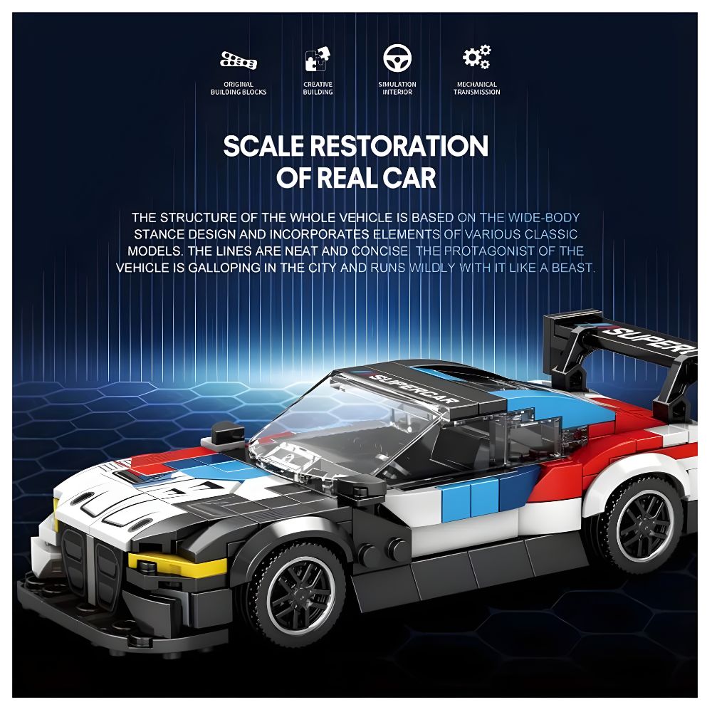 BLOQUES DE CONSTRUCCIÓN AUTO DE CARRERA MODELO M4 GT3 363 PZS - 3