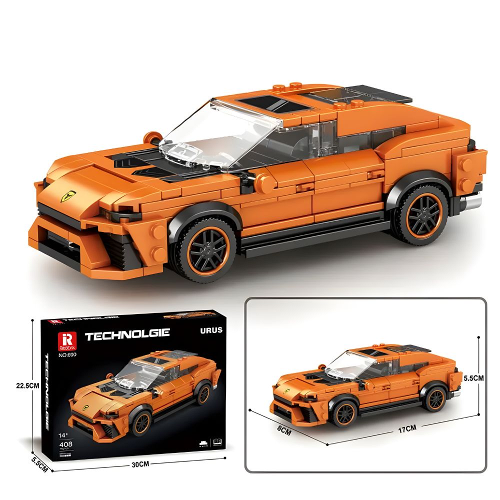 BLOQUES DE CONSTRUCCIÓN AUTO DE CARRERA MODELO URUS 408 PZS - 2