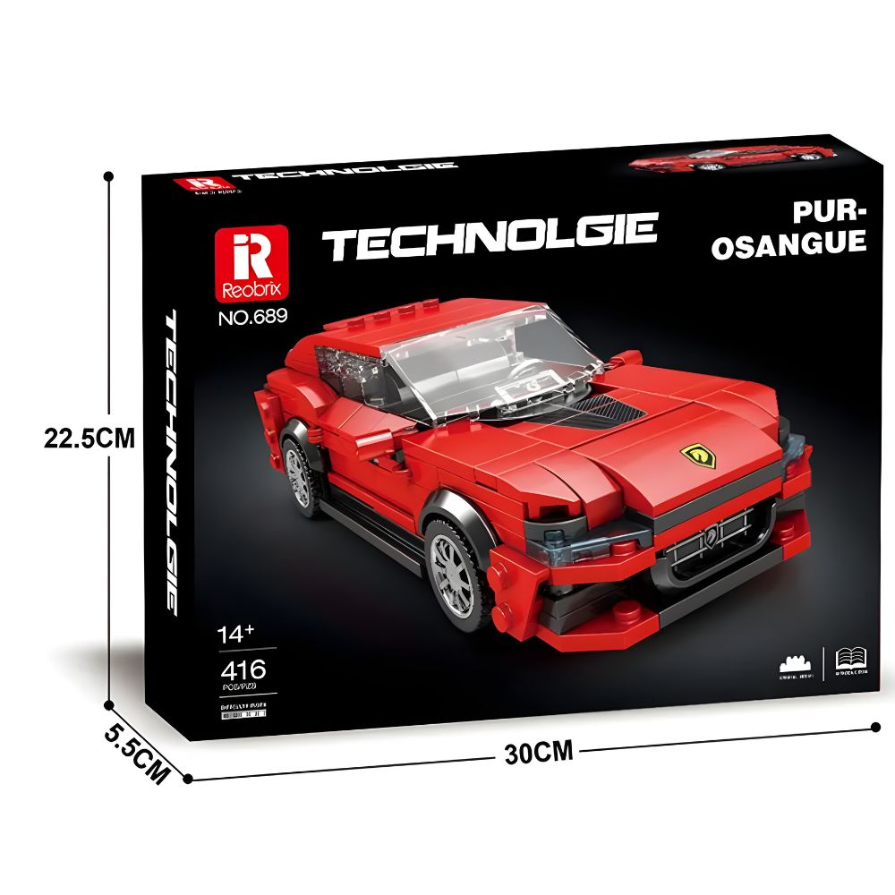 BLOQUES DE CONSTRUCCIÓN AUTO DE CARRERA MODELO PUROSANGUE 416 PZS - 4