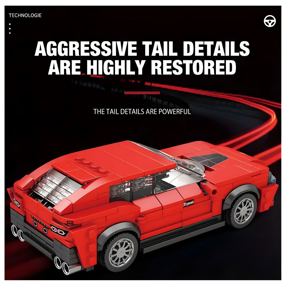 BLOQUES DE CONSTRUCCIÓN AUTO DE CARRERA MODELO PUROSANGUE 416 PZS - 5