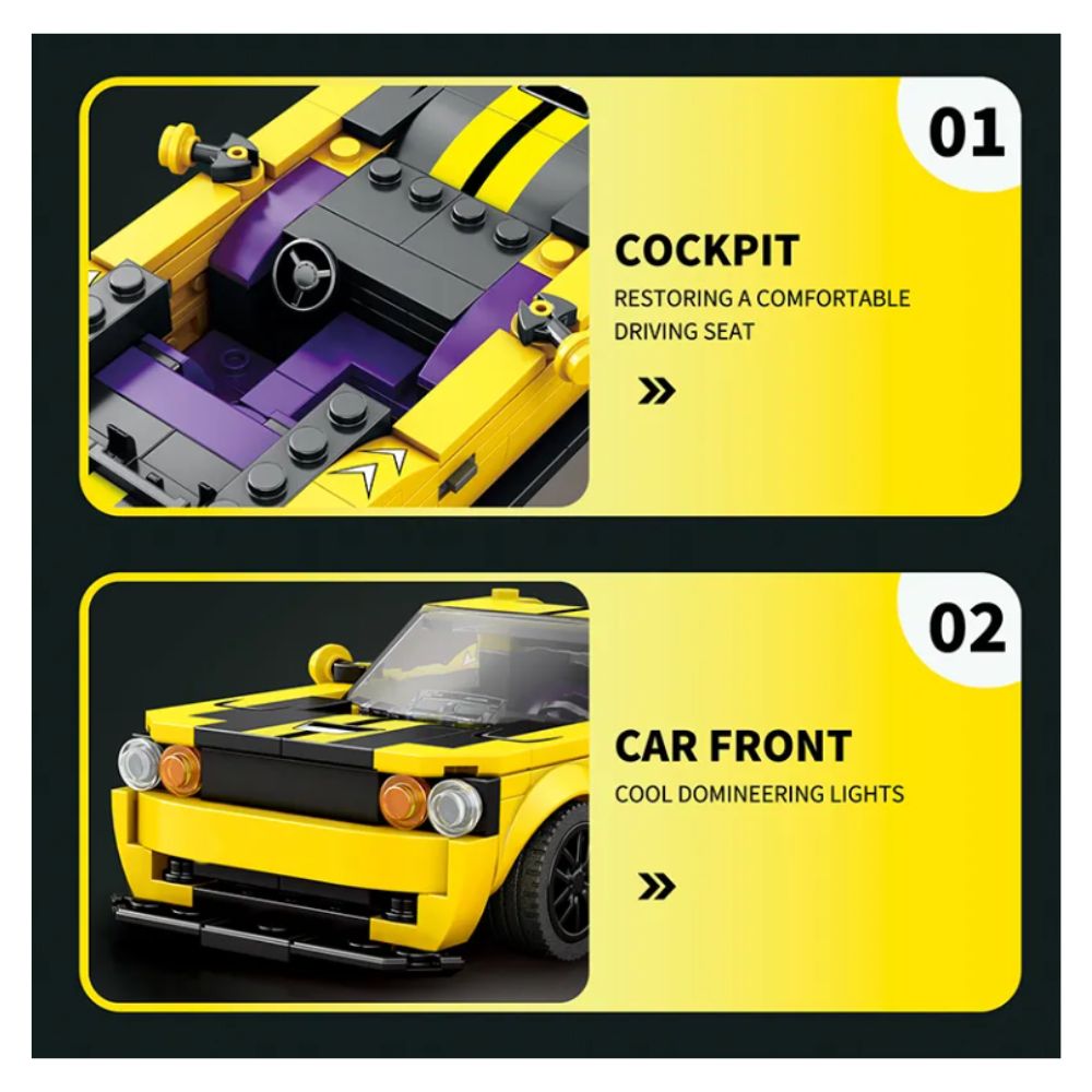 BLOQUES DE CONSTRUCCIÓN AUTO DE CARRERA MODELO SRT 319 PZS - 6