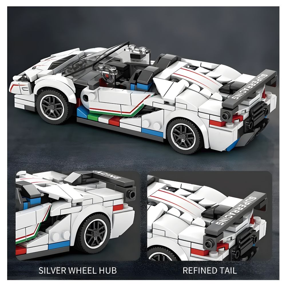 BLOQUES DE CONSTRUCCIÓN AUTO DE CARRERA MODELO SVJ 348 PZS - 4