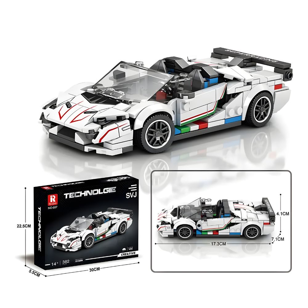 BLOQUES DE CONSTRUCCIÓN AUTO DE CARRERA MODELO SVJ 348 PZS - 6