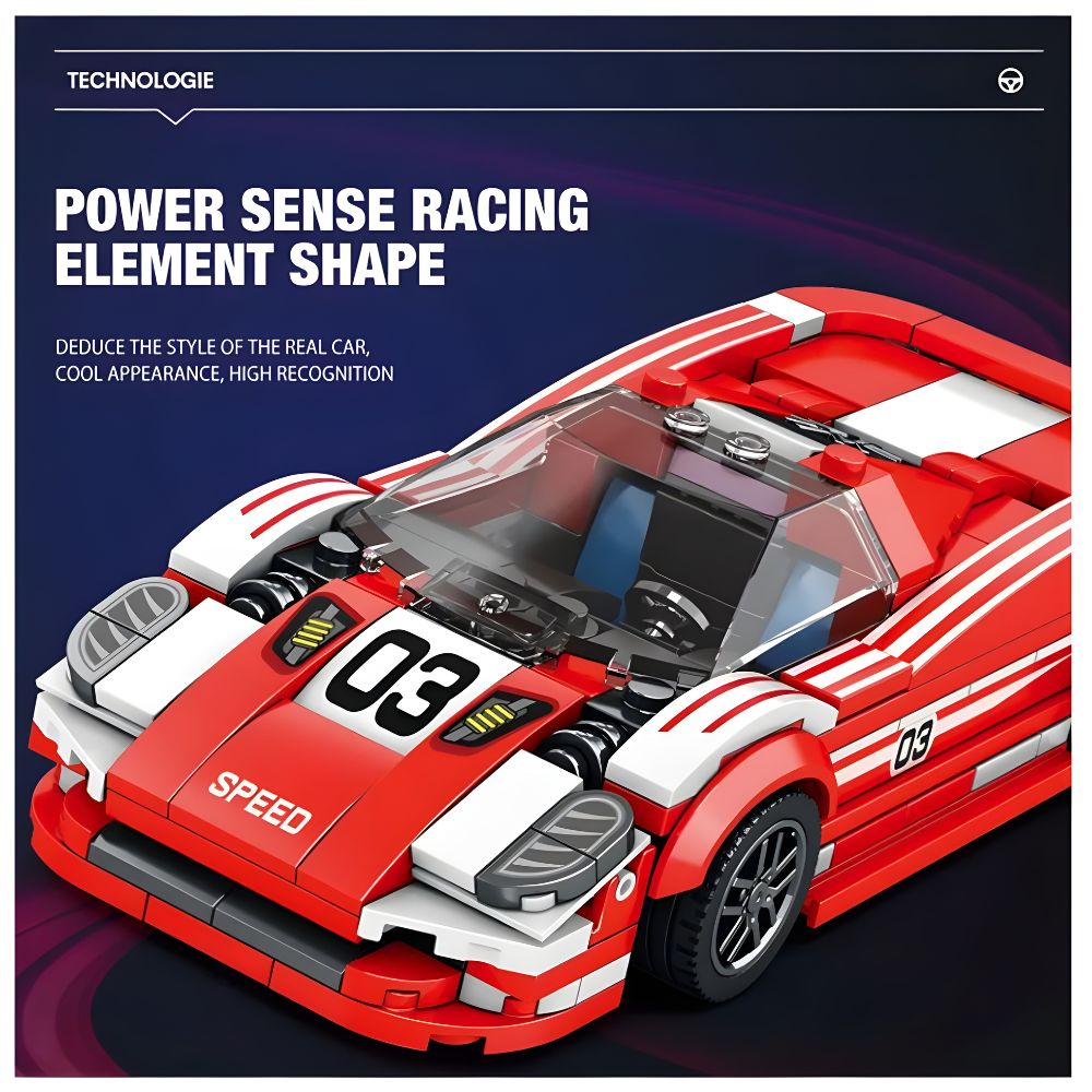 BLOQUES DE CONSTRUCCIÓN AUTO DE CARRERA MODELO LIVING LEGEND 355 PZS - 3