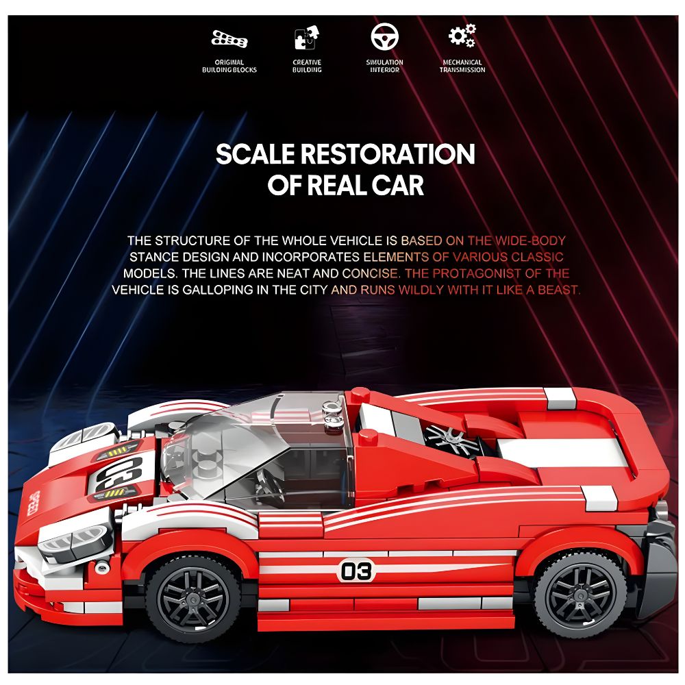 BLOQUES DE CONSTRUCCIÓN AUTO DE CARRERA MODELO LIVING LEGEND 355 PZS - 5