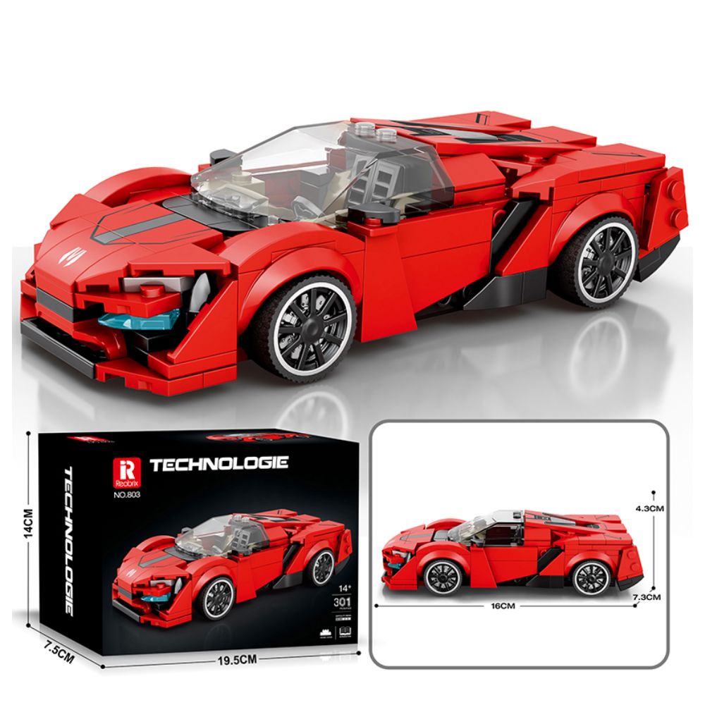 BLOQUES DE CONSTRUCCIÓN AUTO DE CARRERA MODELO LYKAN 301 PZS - 4
