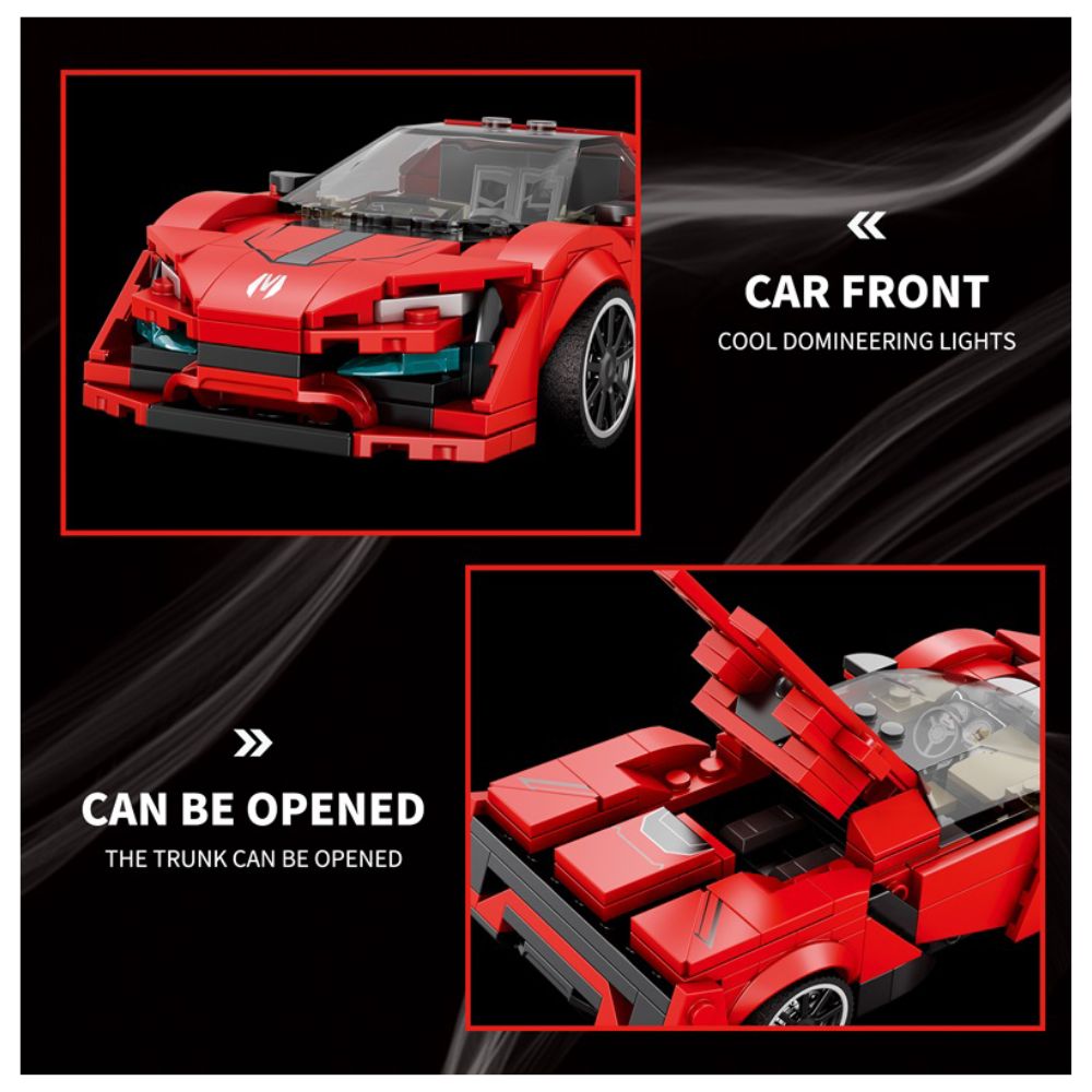 BLOQUES DE CONSTRUCCIÓN AUTO DE CARRERA MODELO LYKAN 301 PZS - 6