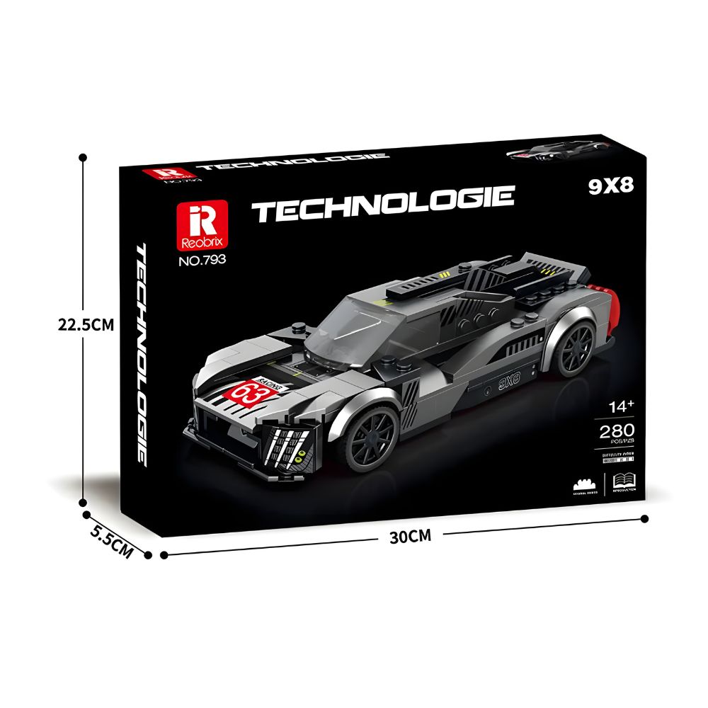 BLOQUES DE CONSTRUCCIÓN AUTO DE CARRERA MODELO 9X8 280 PZS - 2