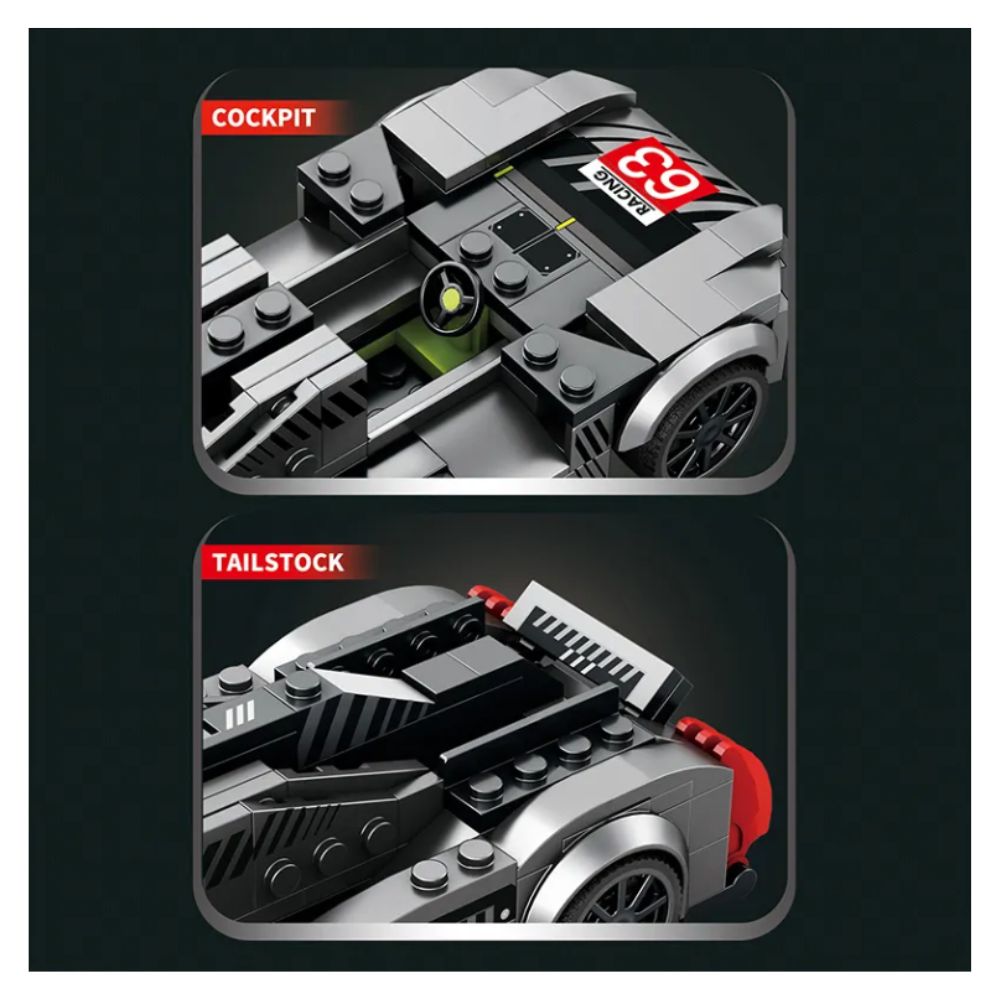 BLOQUES DE CONSTRUCCIÓN AUTO DE CARRERA MODELO 9X8 280 PZS - 6