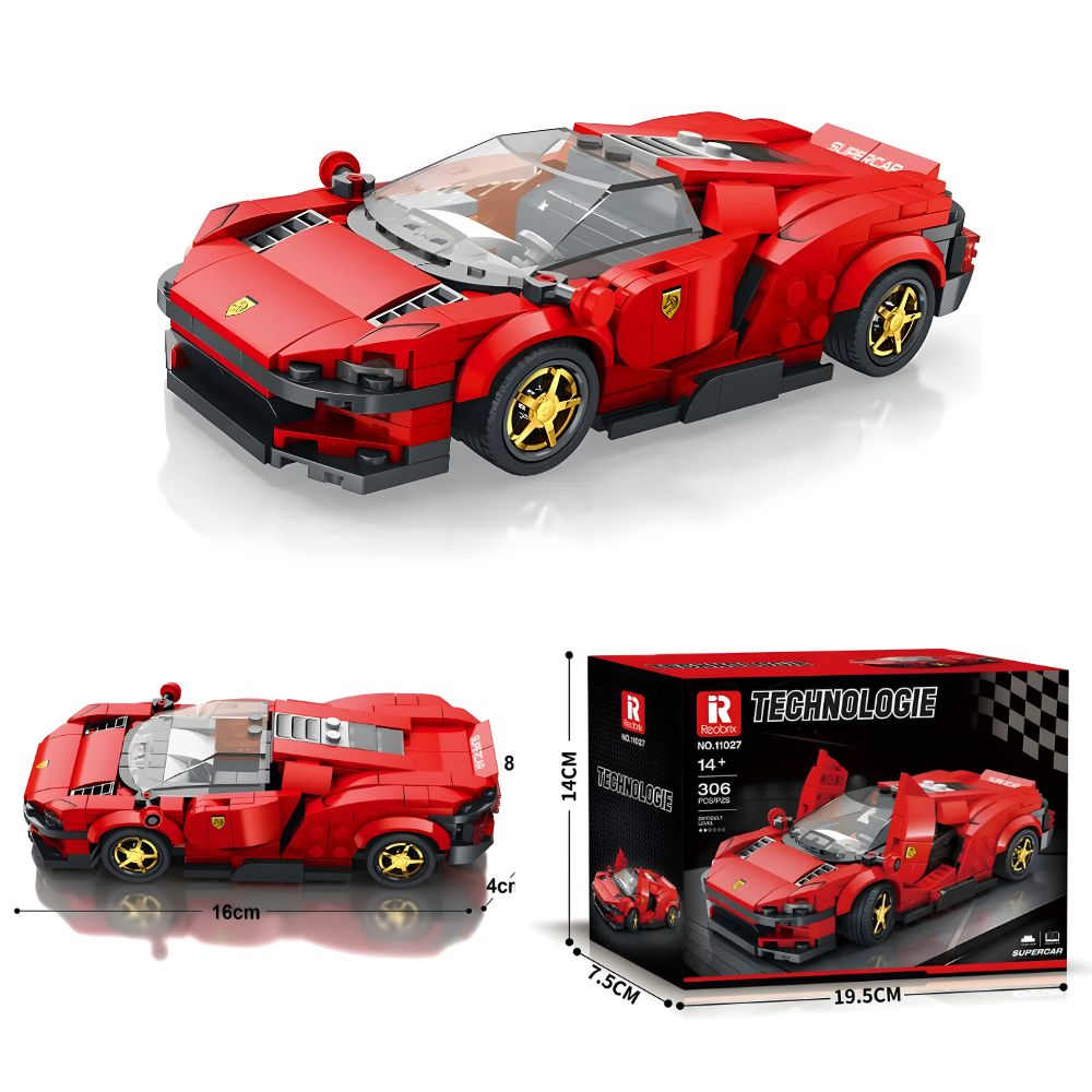 BLOQUES DE CONSTRUCCIÓN AUTO DE CARRERA MODELO DAYTONA 275 PZS - 3
