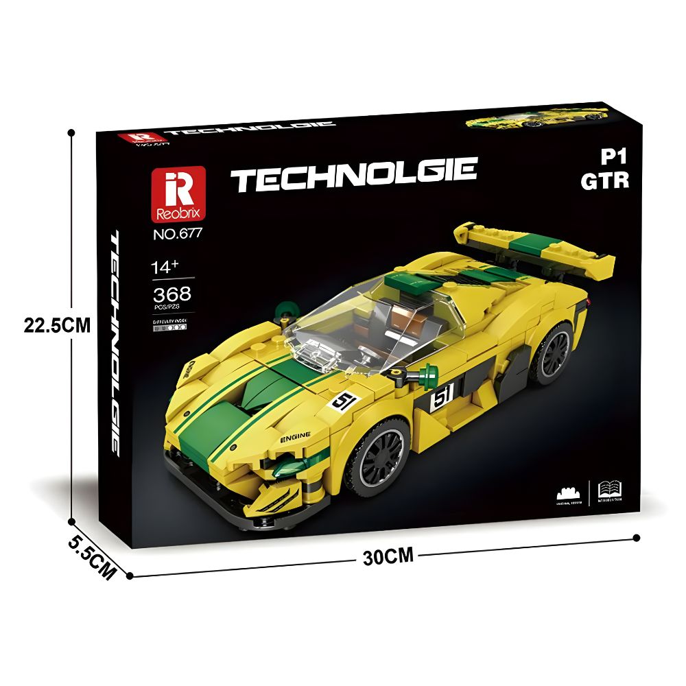 BLOQUES DE CONSTRUCCIÓN AUTO DE CARRERA MODELO P1 GTR 368 PZS - 3