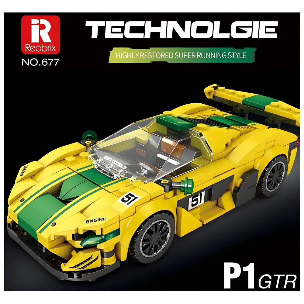 BLOQUES DE CONSTRUCCIÓN AUTO DE CARRERA MODELO P1 GTR 368 PZS - 5