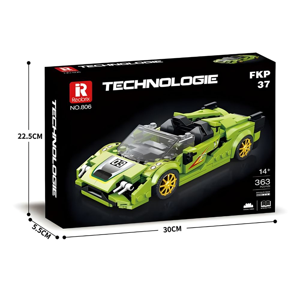 BLOQUES DE CONSTRUCCIÓN AUTO DE CARRERA MODELO FKP 363 PZS - 2