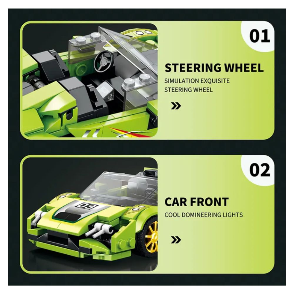 BLOQUES DE CONSTRUCCIÓN AUTO DE CARRERA MODELO FKP 363 PZS - 6