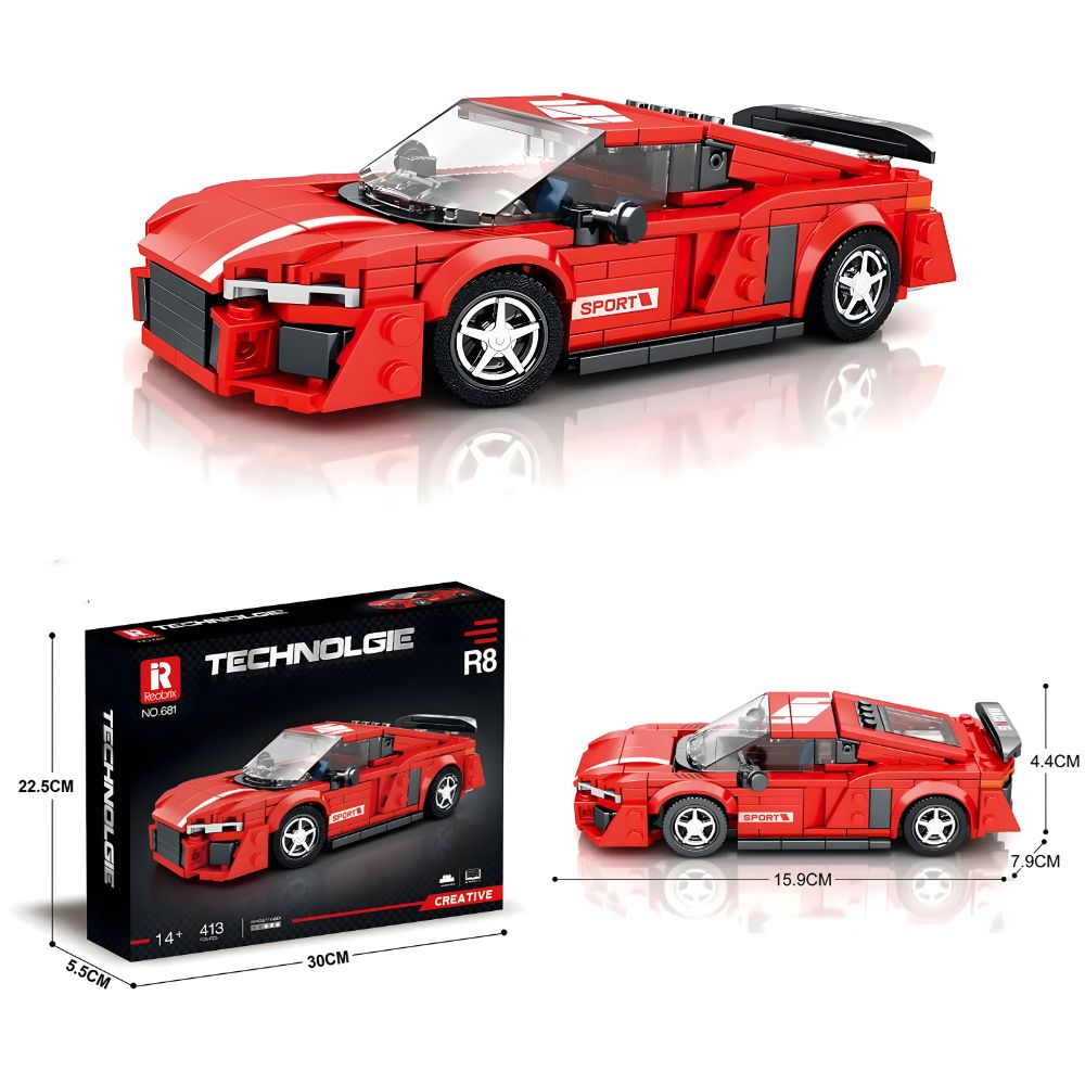 BLOQUES DE CONSTRUCCIÓN AUTO DE CARRERA MODELO SUPERCAR 373 PZS - 4