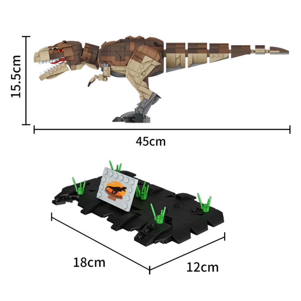 BLOQUES DE CONSTRUCCIÓN DINOSAURIO T REX MARRÓN 939 PZS - 2
