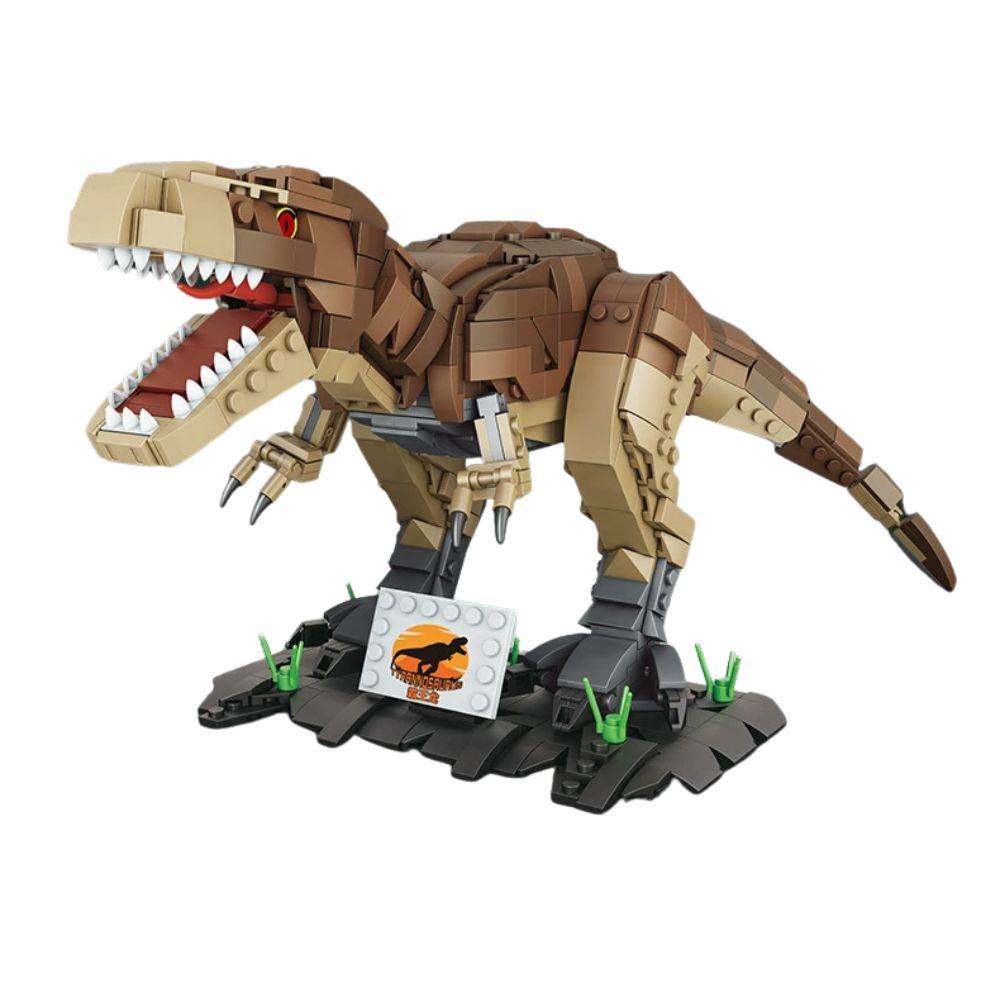 BLOQUES DE CONSTRUCCIÓN DINOSAURIO T REX MARRÓN 939 PZS - 6