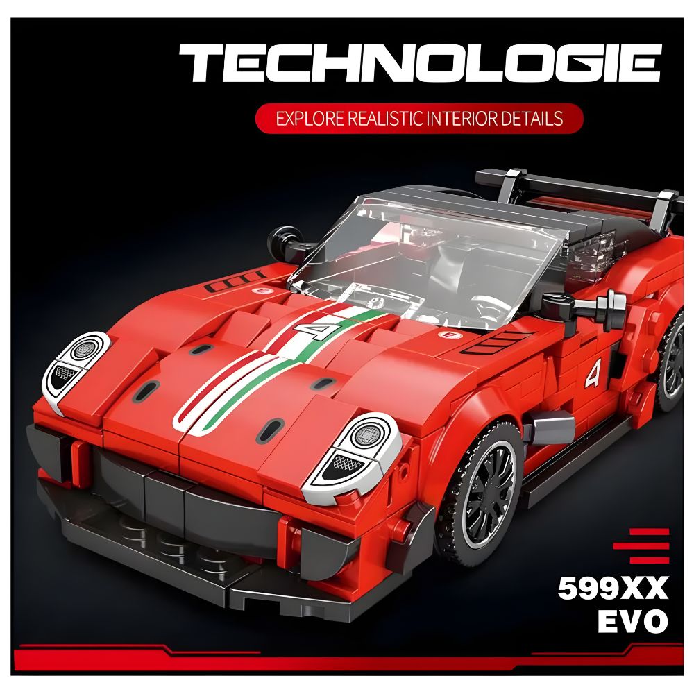 BLOQUES DE CONSTRUCCIÓN AUTO DE CARRERA MODELO 599XX EVO 413 PZS - 2