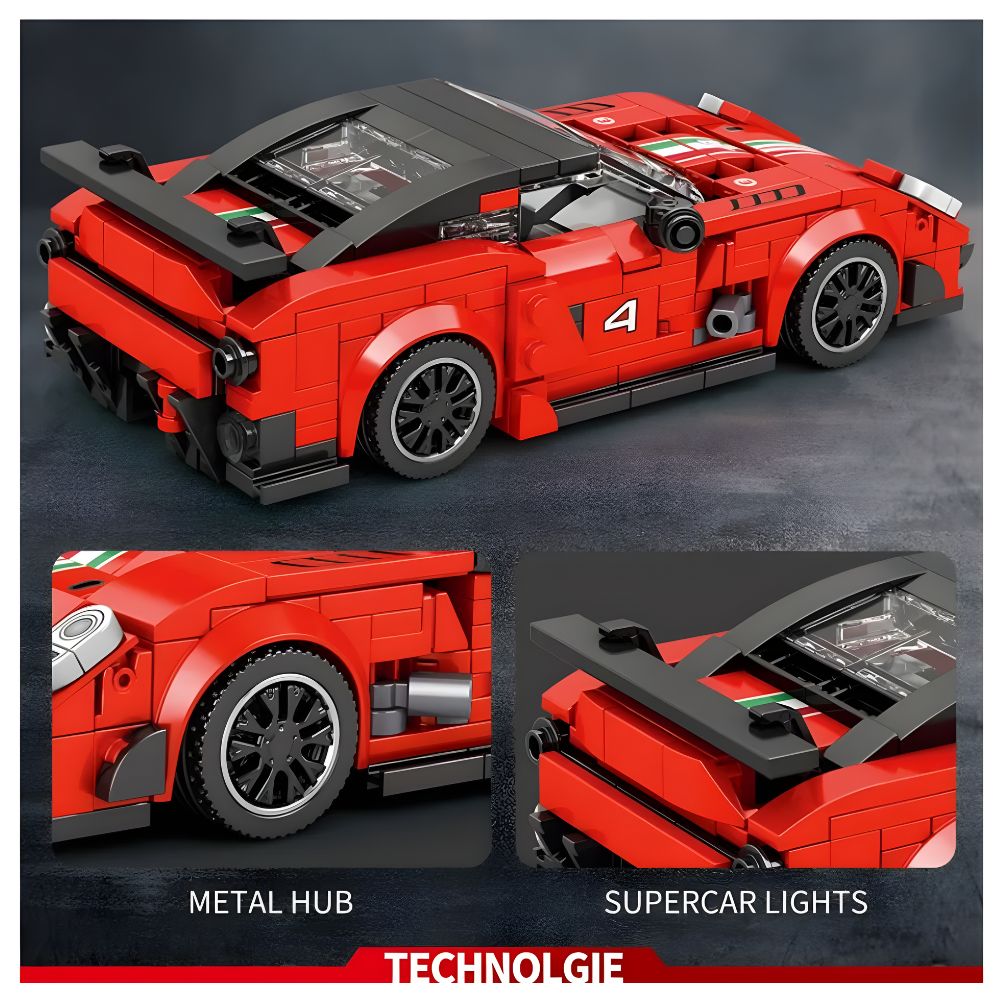 BLOQUES DE CONSTRUCCIÓN AUTO DE CARRERA MODELO 599XX EVO 413 PZS - 3