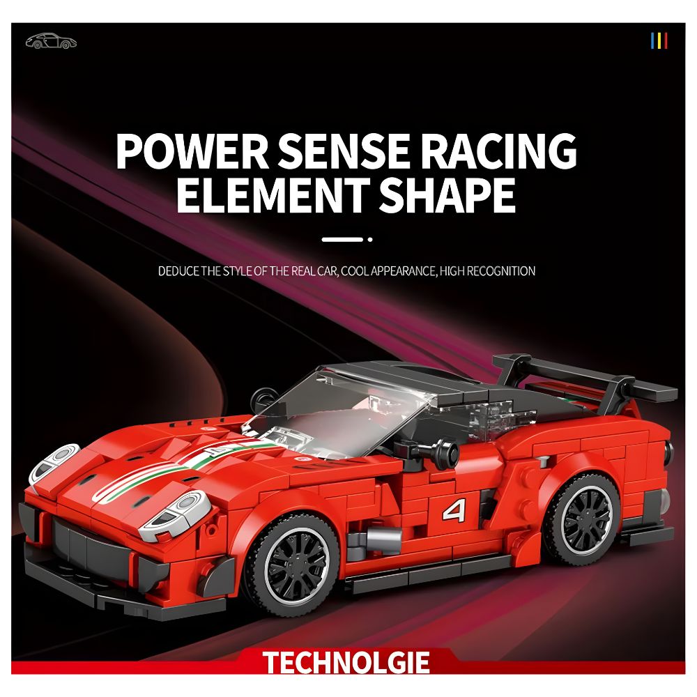 BLOQUES DE CONSTRUCCIÓN AUTO DE CARRERA MODELO 599XX EVO 413 PZS - 4