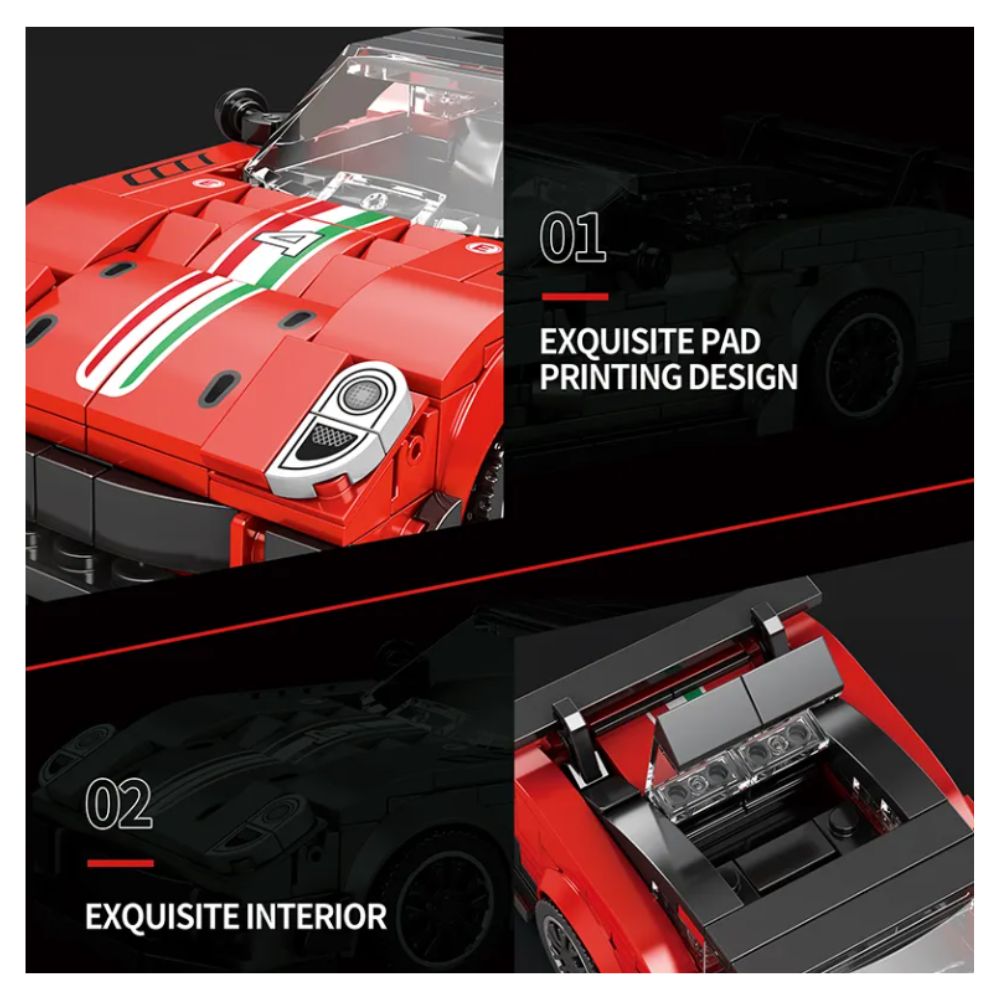 BLOQUES DE CONSTRUCCIÓN AUTO DE CARRERA MODELO 599XX EVO 413 PZS - 5