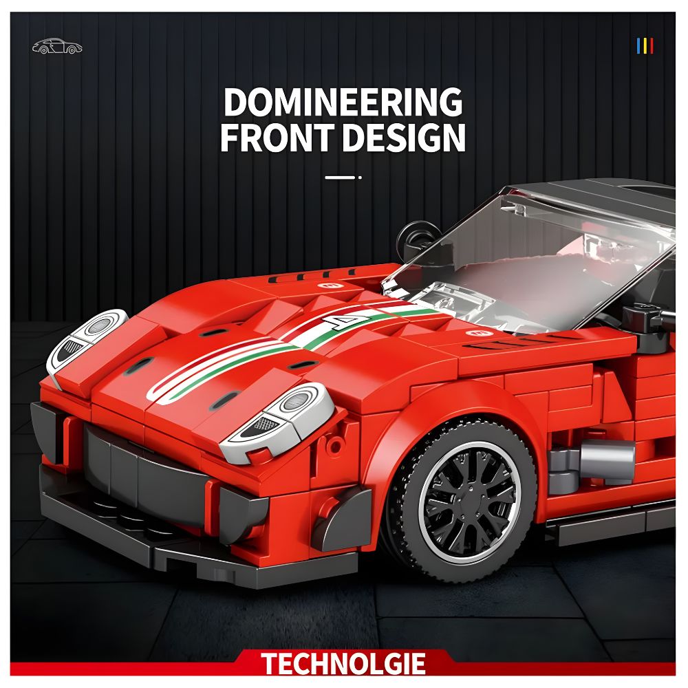BLOQUES DE CONSTRUCCIÓN AUTO DE CARRERA MODELO 599XX EVO 413 PZS - 6