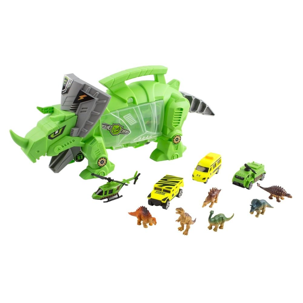 DINOSAURIO TRANSPORTADOR DE VEHÍCULOS Y DINOSAURIOS DE JUGUETE - 1