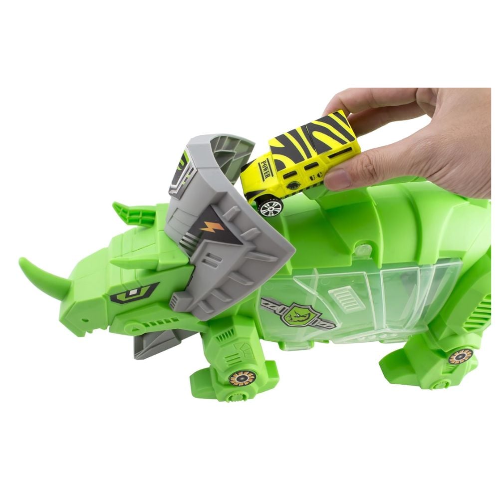 DINOSAURIO TRANSPORTADOR DE VEHÍCULOS Y DINOSAURIOS DE JUGUETE - 2
