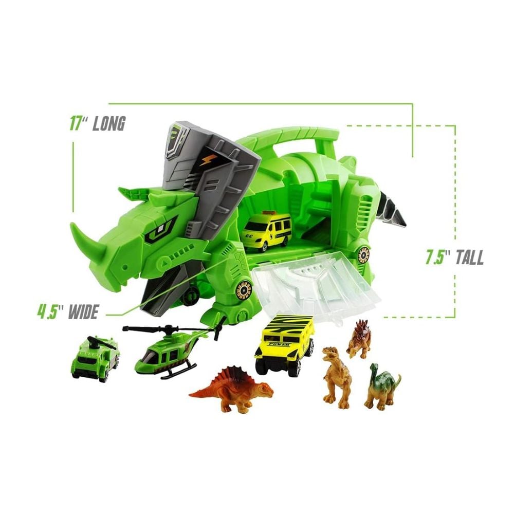 DINOSAURIO TRANSPORTADOR DE VEHÍCULOS Y DINOSAURIOS DE JUGUETE - 4