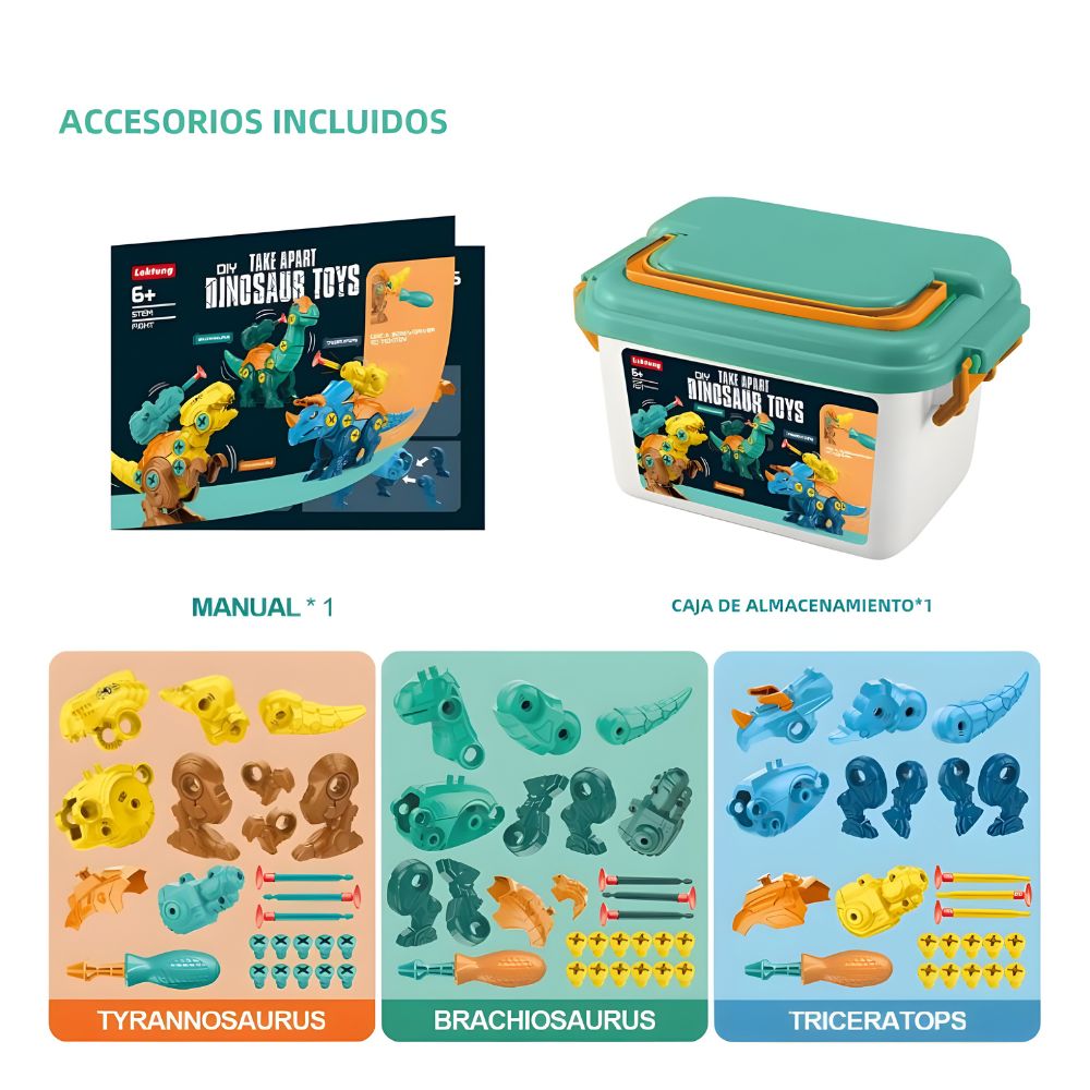 PACK DINOSAURIOS ARMABLES X3 - 5