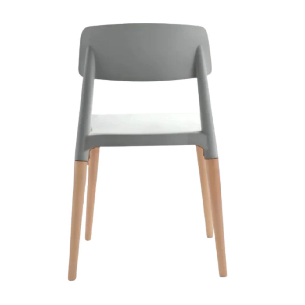 SILLA CON RESPALDO MODELO MILAN COLOR GRIS PACK X4 - 3