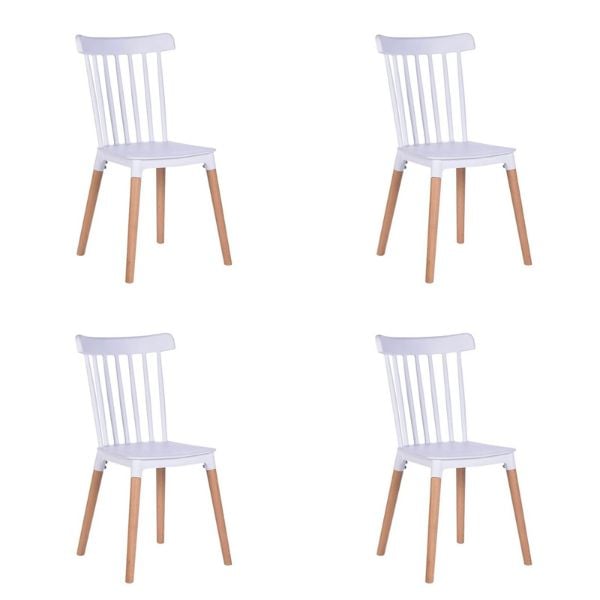 SILLA CON RESPALDO MODELO NOVA COLOR BLANCO PACK X 4 - 1
