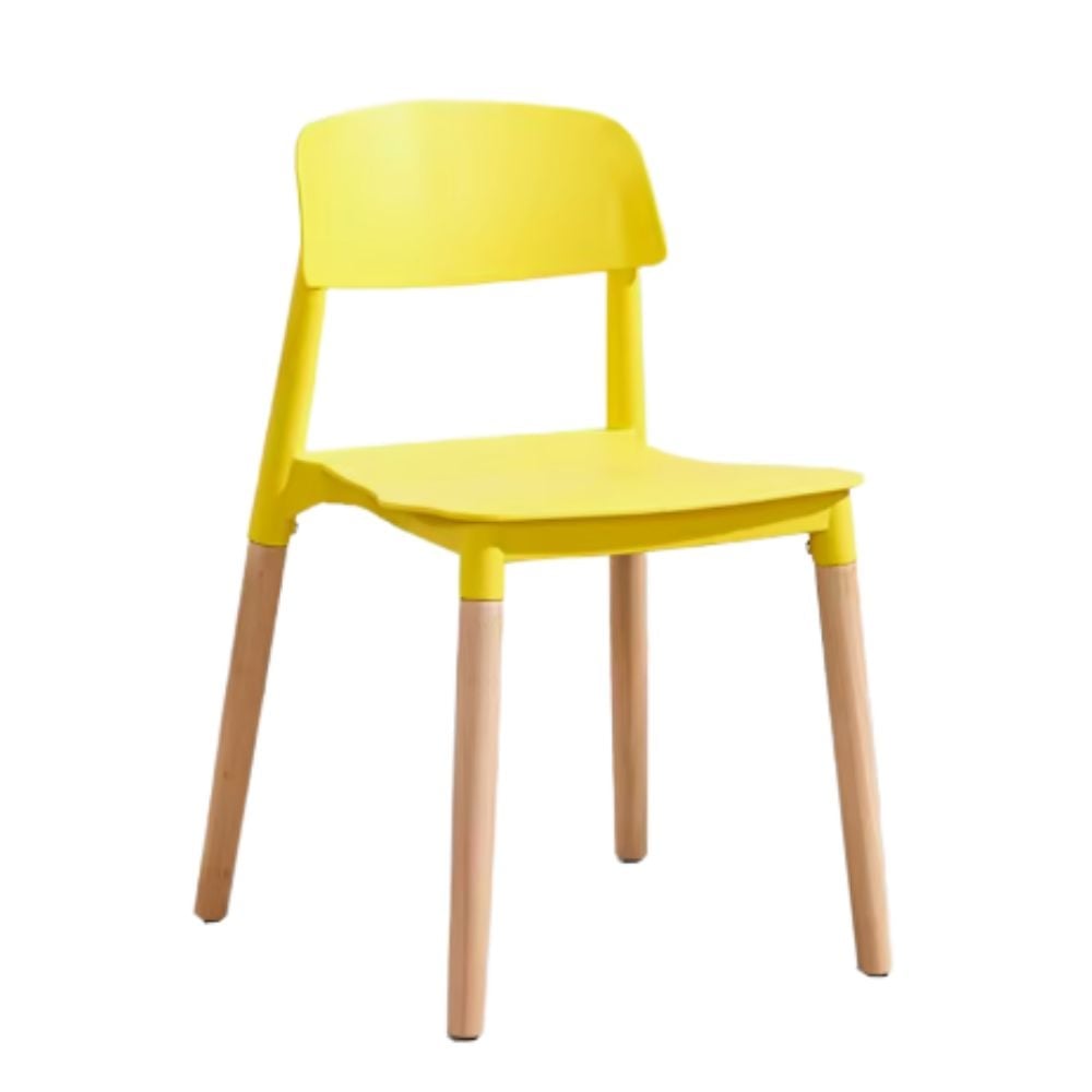 SILLA CON RESPALDO MODELO MILAN COLOR AMARILLO PACK X4 - 2