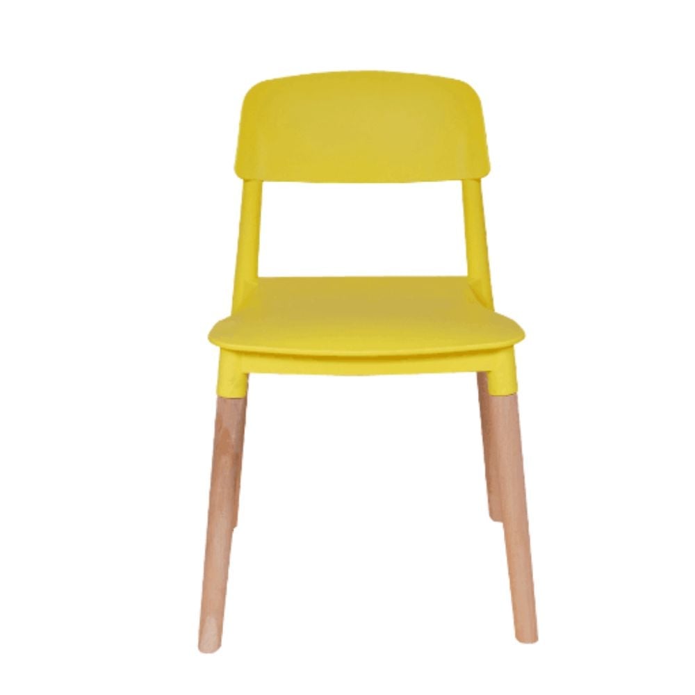 SILLA CON RESPALDO MODELO MILAN COLOR AMARILLO PACK X4 - 3
