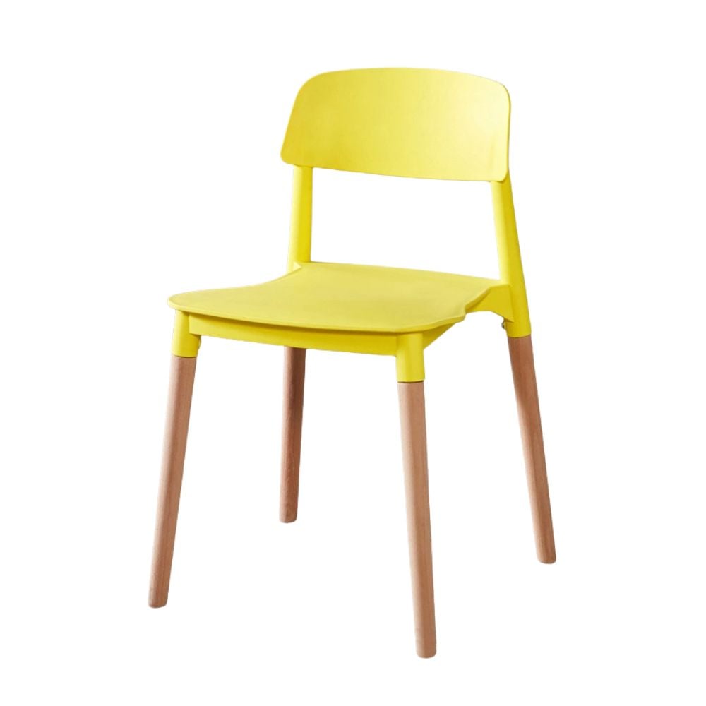 SILLA CON RESPALDO MODELO MILAN COLOR AMARILLO PACK X4 - 4