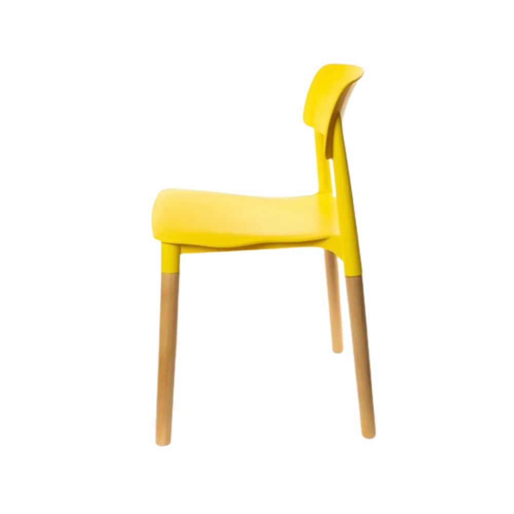 SILLA CON RESPALDO MODELO MILAN COLOR AMARILLO PACK X4 - 5