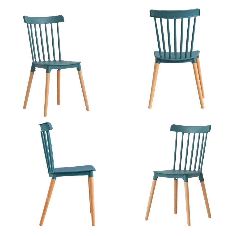 SILLA CON RESPALDO MODELO NOVA COLOR VERDE AZULADO PACK X4 - 1