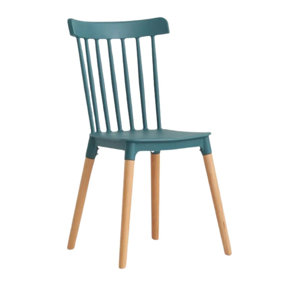 SILLA CON RESPALDO MODELO NOVA COLOR VERDE AZULADO PACK X4 - 2