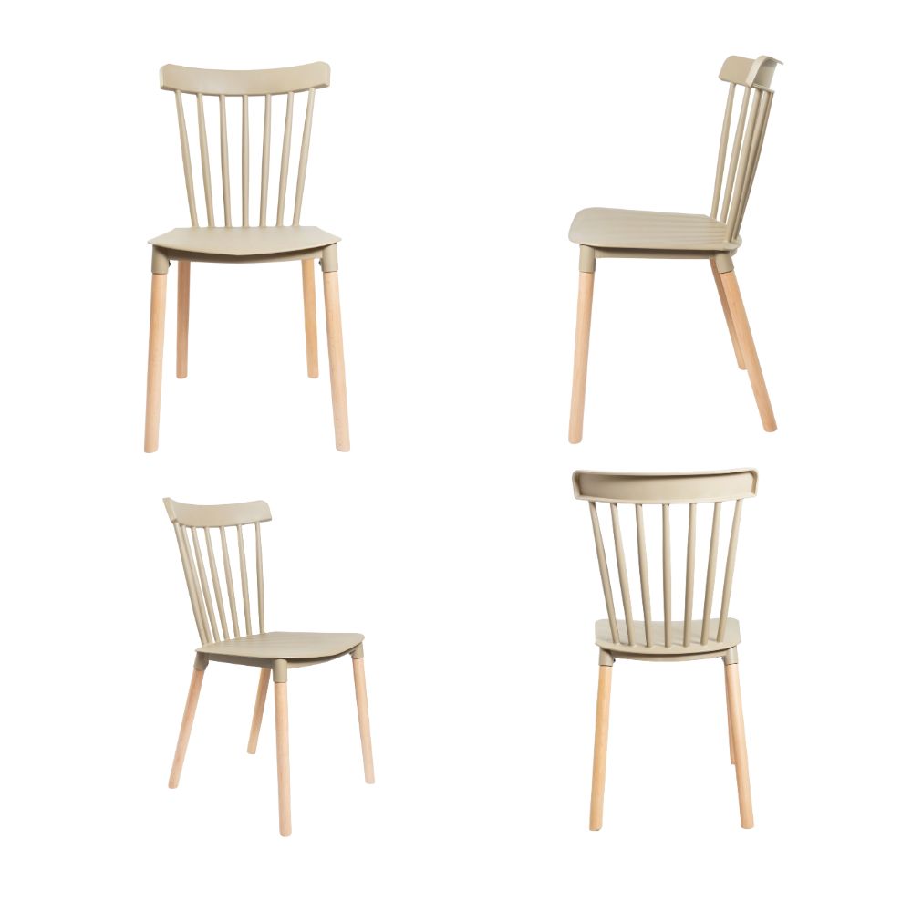 SILLA CON RESPALDO MODELO NOVA COLOR ARENA PACK X4 - 1