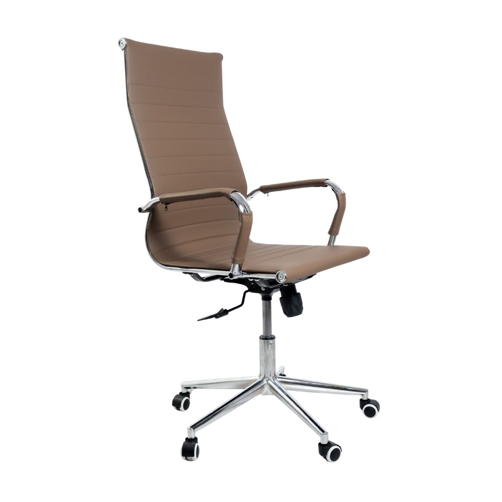 SILLA GIRATORIA EJECUTIVA CON RESPALDO INCLINABLE BOSS COLOR MARRÓN - 1
