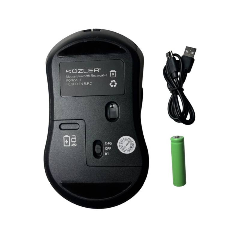 MOUSE KUZLER ERGONÓMICO RECARGABLE BLUETOOTH USB SILENCIOSO FONZ-101 - 2