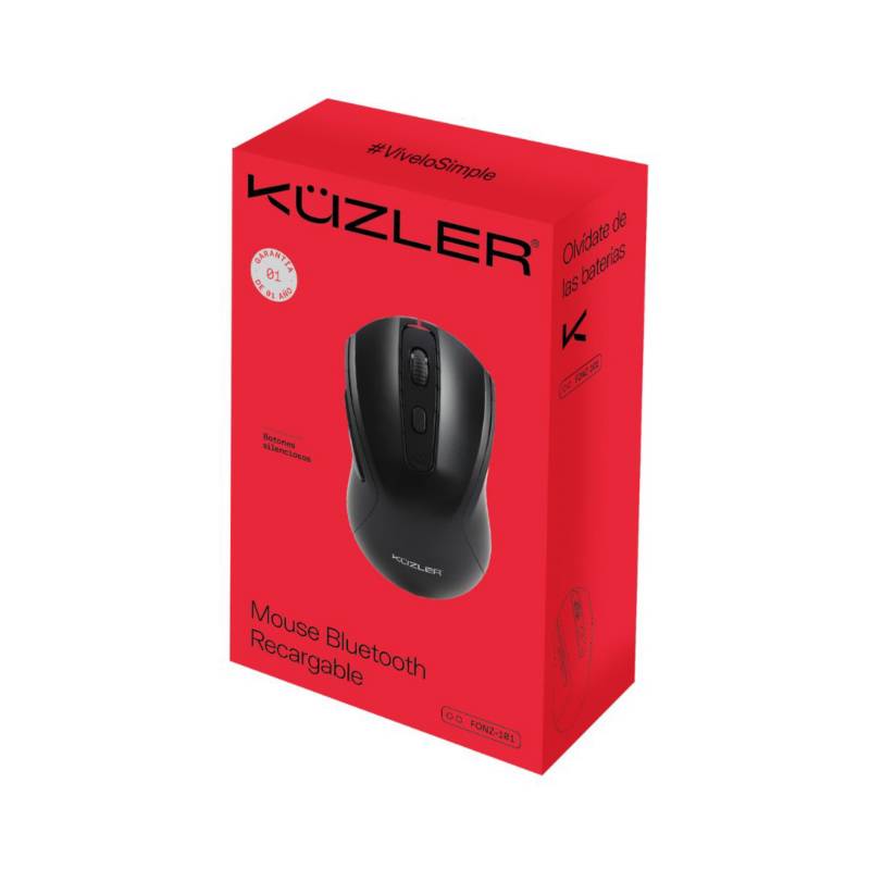 MOUSE KUZLER ERGONÓMICO RECARGABLE BLUETOOTH USB SILENCIOSO FONZ-101 - 5