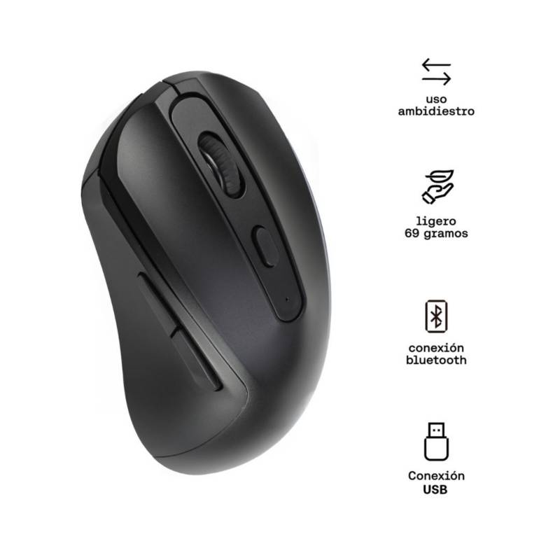MOUSE KUZLER ERGONÓMICO RECARGABLE BLUETOOTH USB SILENCIOSO FONZ-101 - 6