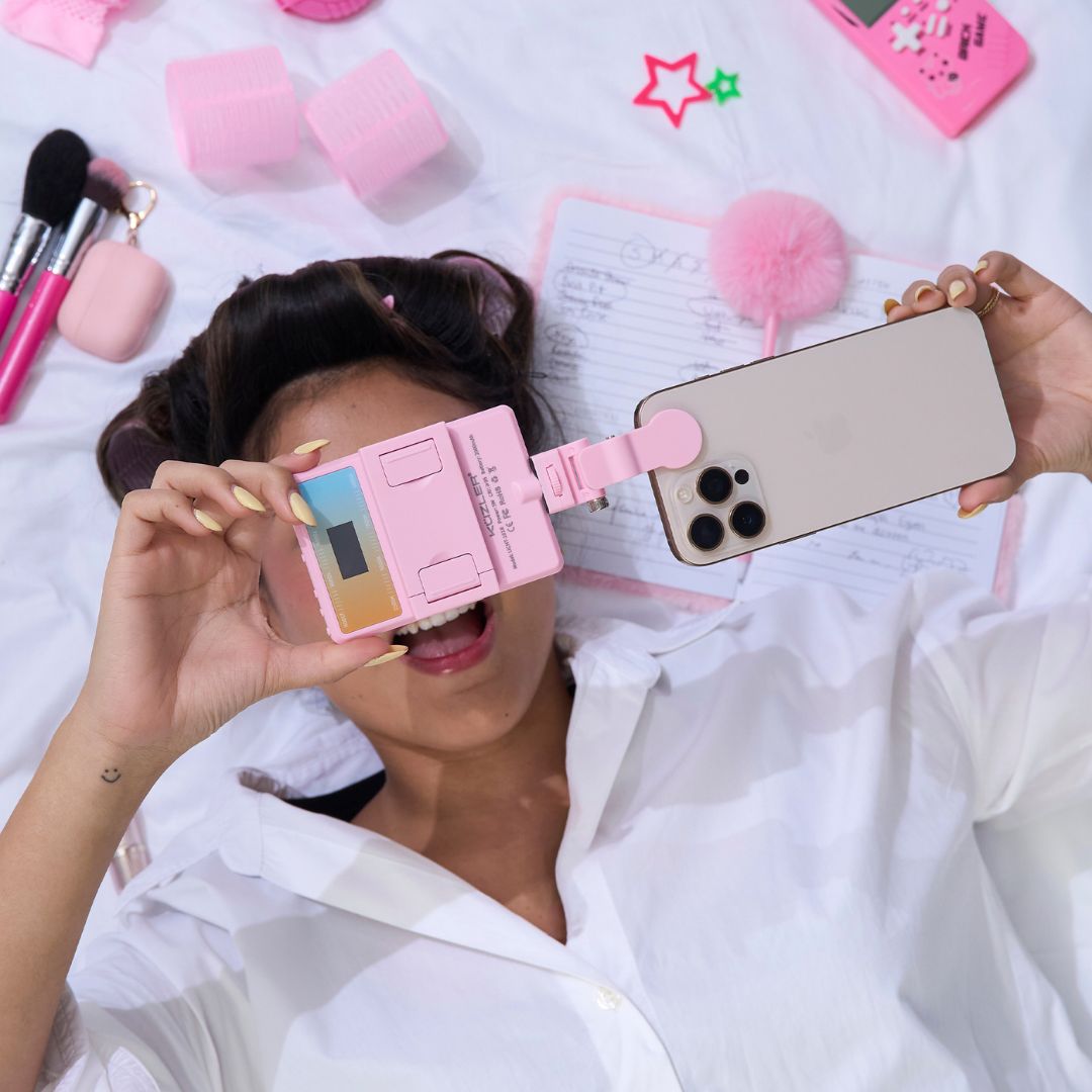 LUZ LED SELFIE PARA CELULAR ALTA POTENCIA LICHT-101R ROSADA - 4
