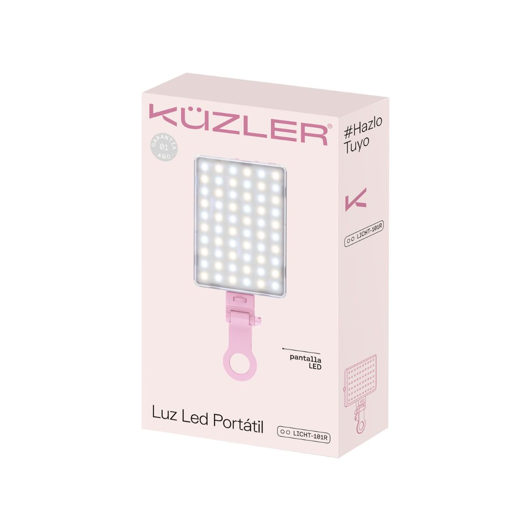 LUZ LED SELFIE PARA CELULAR ALTA POTENCIA LICHT-101R ROSADA - 5