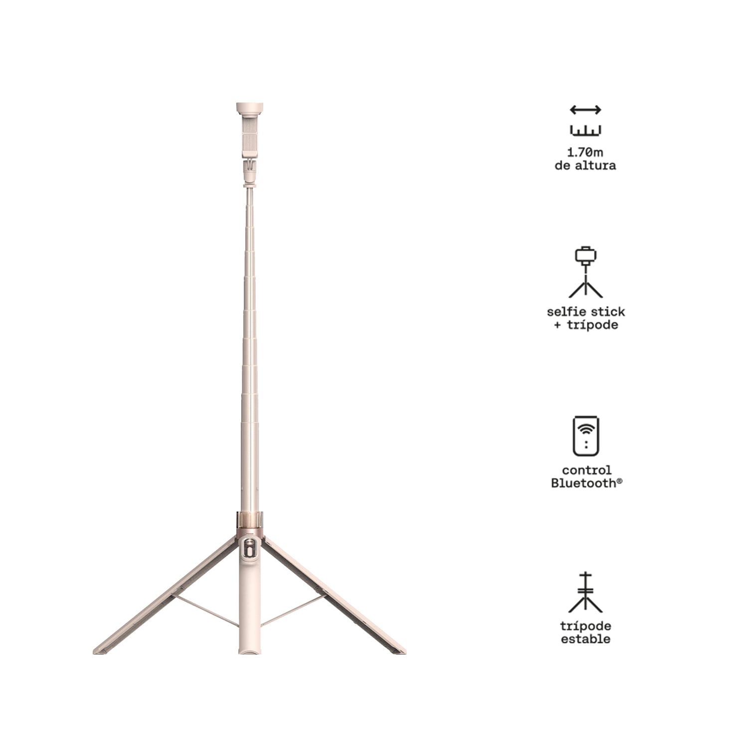 TRÍPODE AESTHETIC DE 170MTS CON APERTURA AUTOMÁTICA COLOR BEIGE - 2