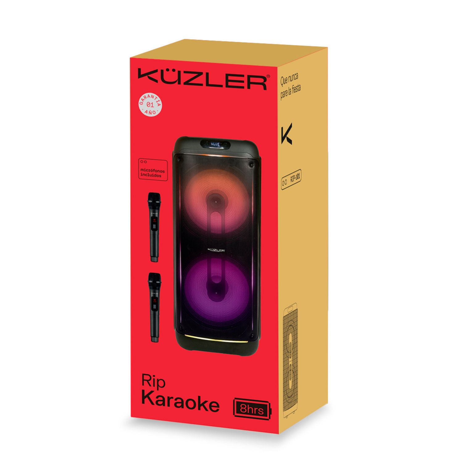 PARLANTE KARAOKE 8 HORAS 2 MICROFONOS 3200W KUZLER RIP-101 - 6