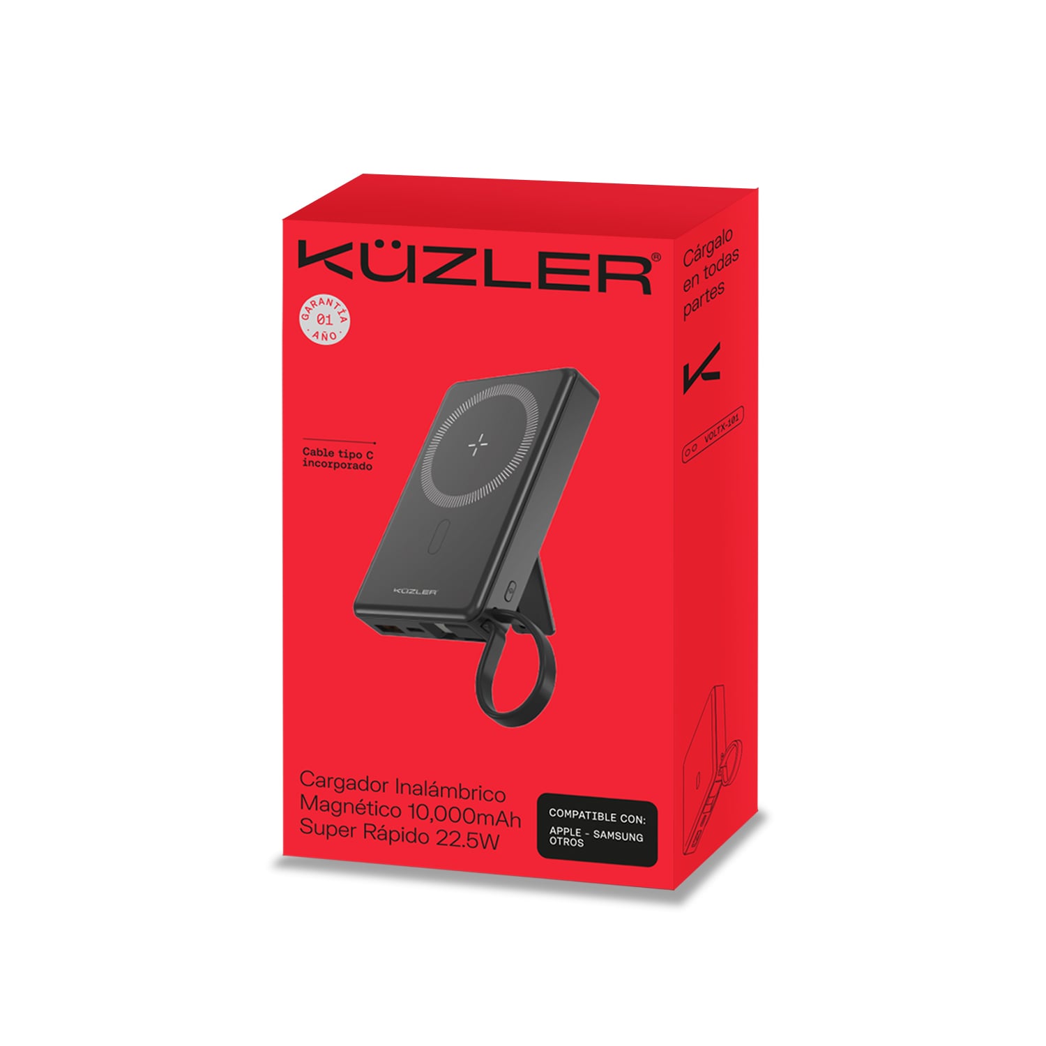 POWER BANK KUZLER 10,000 MAH CARGA INALÁMBRICA VOLTX-101 - 5