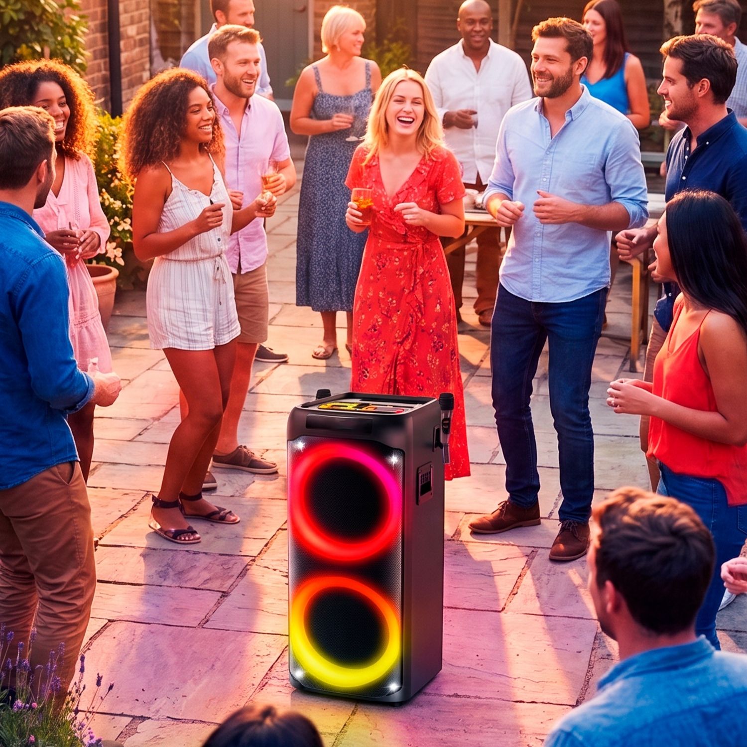 PARLANTE KARAOKE CON 2 MICROFONOS 3200W BEATMAX-101 KUZLER - 4